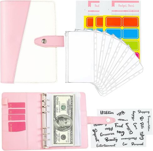 Budget Binder Money Organizer for Cash Cash Envelopes for Budgeting Budget Binder with Cash Envelopes (Pink) in Saudi Arabia