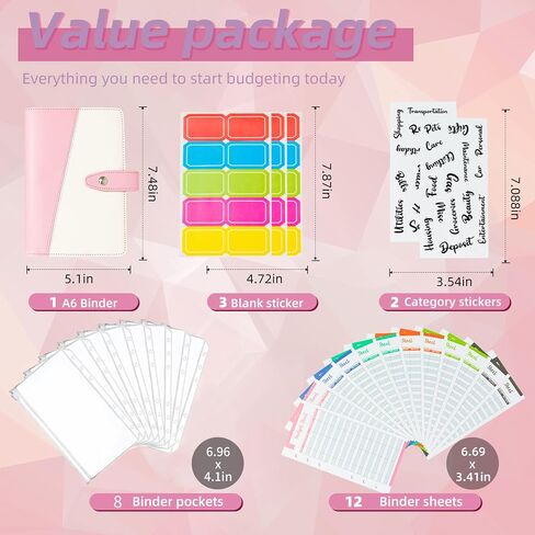 Budget Binder Money Organizer for Cash Cash Envelopes for Budgeting Budget Binder with Cash Envelopes (Pink) in Saudi Arabia