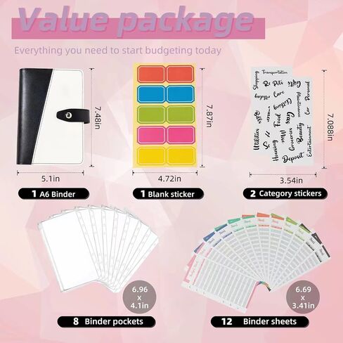 Budget Binder Money Organizer for Cash Cash Envelopes for Budgeting Budget Binder with Cash Envelopes (Pink) in Saudi Arabia