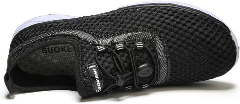 حذاء SUOKENI نسائي سريع الجفاف سهل الارتداء على الماء للشاطئ أو الرياضات المائية حذاء مشي خفيف الوزن أسود/أبيض، المقاس: US 7/EU 38 in Kuwait
