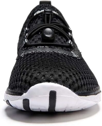 حذاء SUOKENI نسائي سريع الجفاف سهل الارتداء على الماء للشاطئ أو الرياضات المائية حذاء مشي خفيف الوزن أسود/أبيض، المقاس: US 7/EU 38 in Kuwait