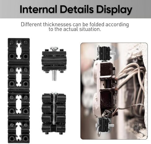 148 قطعة فواصل مخرج لصندوق كهربائي مع 10 قطع براغي طويلة للمنافذ الكهربائية، مفتاح كهربائي وفواصل للوعاء، طقم موسع للحشوات لمخرج فضفاض للبلاط باكسبلاش in Kuwait