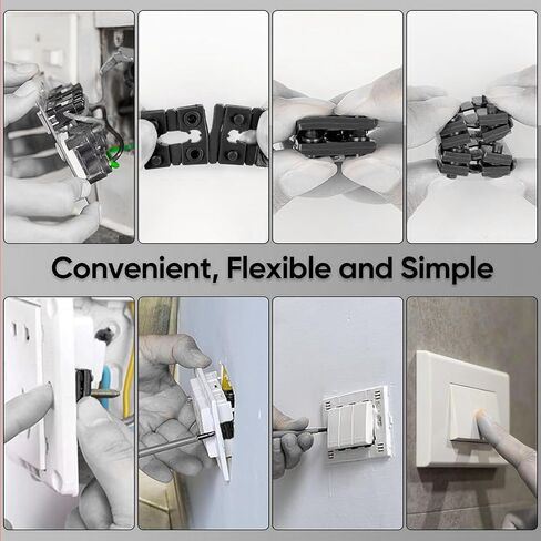 148 قطعة فواصل مخرج لصندوق كهربائي مع 10 قطع براغي طويلة للمنافذ الكهربائية، مفتاح كهربائي وفواصل للوعاء، طقم موسع للحشوات لمخرج فضفاض للبلاط باكسبلاش in Kuwait