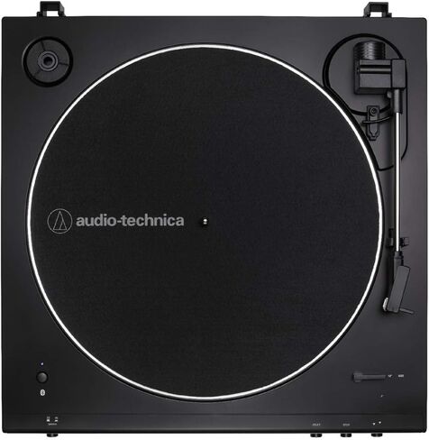 حزمة مشغل صوت ستيريو أوتوماتيكي بالكامل بتقنية البلوتوث AT-LP60XBT من Audio-Technica (أحمر) مع شاشات استوديو بلوتوث - زوج (عنصران) in Saudi Arabia