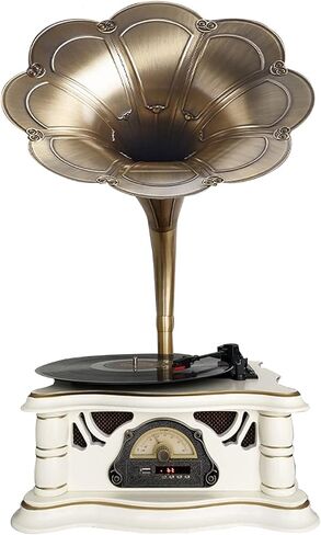 Artisam Phonograph Vinyl Record Player with Built-in Speakers, Vintage Bluetooth Audio Turntable 3 Speed Record Player with FM Stereo Radio and USB Play for Home Decor and Music Entertainment (Green) in Saudi Arabia