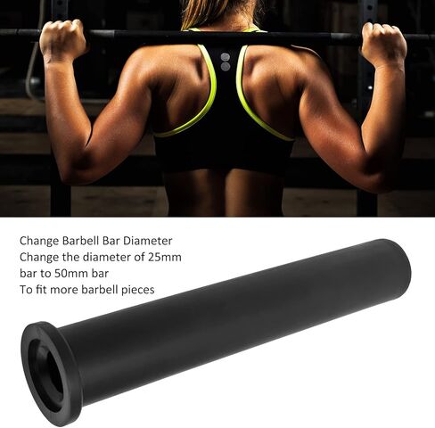 Olympic Adapter Sleeve-Barbell Adapter Sleeve PP Black Converts 1inches Standard Weight Plate Posts to 2inches Olympic Weight Plate Posts(303mm) in Saudi Arabia