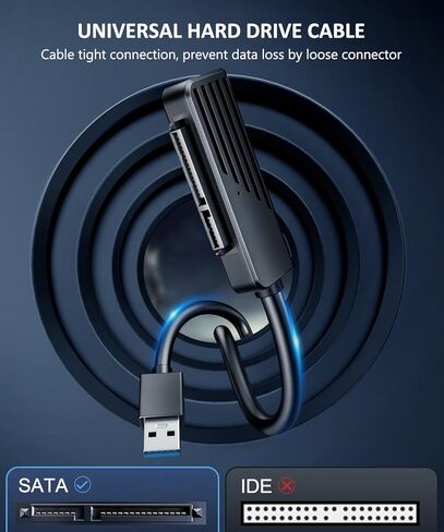 كابل ZEXMTE SATA إلى USB بطول 1.7 قدم، ومحول SATA إلى USB 3.0، وكابل محول SATA إلى USB لمحول القرص الصلب SATA III مقاس 2.5 بوصة، ومحول قارئ القرص الصلب الخارجي لنقل بيانات SSD/HDD حتى 5 تيرابايت in Kuwait