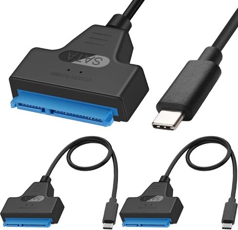محول USB C إلى SATA، 10 جيجابت في الثانية USB 3.1 Gen 2 Type-C ذكر إلى 2.5 بوصة SATA III محول محول القرص الصلب، موصل خارجي لمحرك الأقراص الصلبة 2.5 بوصة، بيانات SSD (عبوتان) in Saudi Arabia