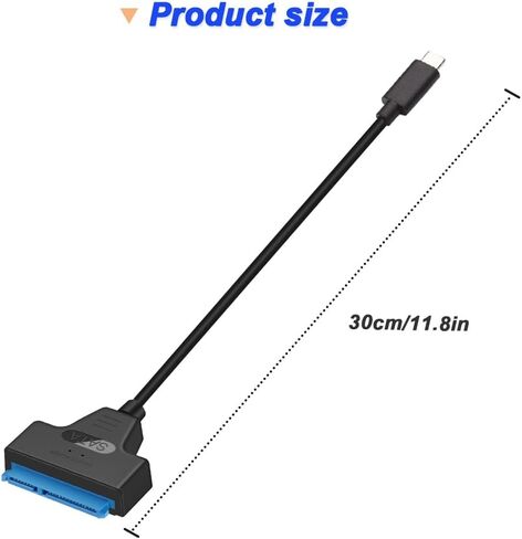 محول USB C إلى SATA، 10 جيجابت في الثانية USB 3.1 Gen 2 Type-C ذكر إلى 2.5 بوصة SATA III محول محول القرص الصلب، موصل خارجي لمحرك الأقراص الصلبة 2.5 بوصة، بيانات SSD (عبوتان) in Saudi Arabia