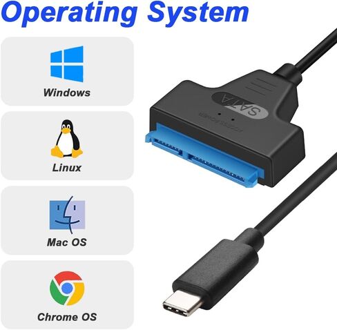 محول USB C إلى SATA، 10 جيجابت في الثانية USB 3.1 Gen 2 Type-C ذكر إلى 2.5 بوصة SATA III محول محول القرص الصلب، موصل خارجي لمحرك الأقراص الصلبة 2.5 بوصة، بيانات SSD (عبوتان) in Saudi Arabia