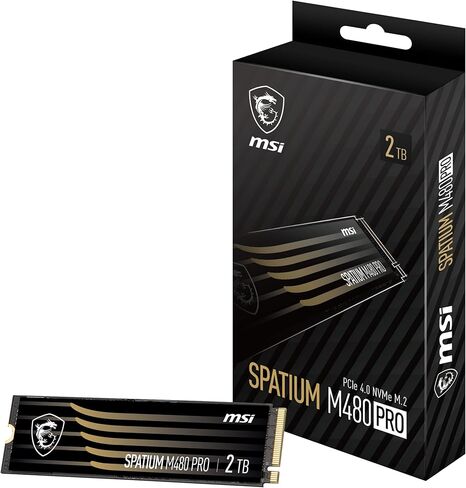 MSI SPATIUM M480 PRO PCIe 4.0 NVMe M.2 2 تيرابايت SSD PCIe Gen4 NVMe داخلي (SPATIUM M480 PRO PCIe 4.0 NVMe M.2 2 تيرابايت) in Saudi Arabia