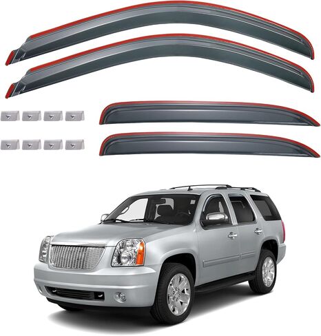 واقيات المطر للنافذة داخل القناة من ISSYAUTO متوافقة مع تاهو يوكون 2007-2014، عاكسات النوافذ الجانبية، عاكسات فتحات التهوية، وليس لنماذج يوكون XL in Saudi Arabia