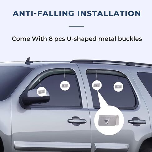 واقيات المطر للنافذة داخل القناة من ISSYAUTO متوافقة مع تاهو يوكون 2007-2014، عاكسات النوافذ الجانبية، عاكسات فتحات التهوية، وليس لنماذج يوكون XL in Saudi Arabia