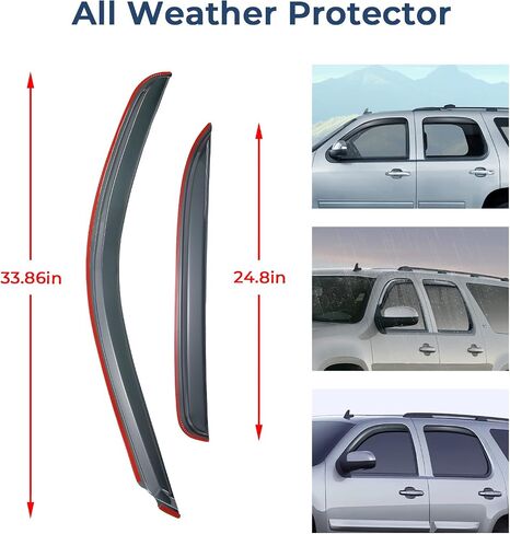 واقيات المطر للنافذة داخل القناة من ISSYAUTO متوافقة مع تاهو يوكون 2007-2014، عاكسات النوافذ الجانبية، عاكسات فتحات التهوية، وليس لنماذج يوكون XL in Saudi Arabia