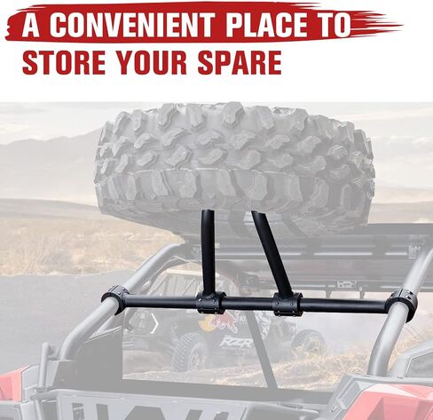 A & UTV PRO Spare Tire Carrier for 2020 2021 2022 2023 Polaris RZR PRO XP / 4 Accessories, UTV Spare Tire Mount Rack Holder, Powder Coated Steel Material, No Drilling or Welding Required in Saudi Arabia