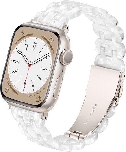 متوافق مع سوار ساعة Apple مقاس 38 ملم 40 ملم 41 ملم من الراتنج خفيف الوزن لساعة iwatch Ultra 2 1 Series 9 Series SE Series 8 7 6 5 4 3 2 1 سوار ساعة Apple للنساء والرجال - زهرة السلحفاة لضوء النجوم in Kuwait