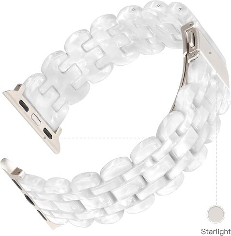 متوافق مع سوار ساعة Apple مقاس 38 ملم 40 ملم 41 ملم من الراتنج خفيف الوزن لساعة iwatch Ultra 2 1 Series 9 Series SE Series 8 7 6 5 4 3 2 1 سوار ساعة Apple للنساء والرجال - زهرة السلحفاة لضوء النجوم in Kuwait