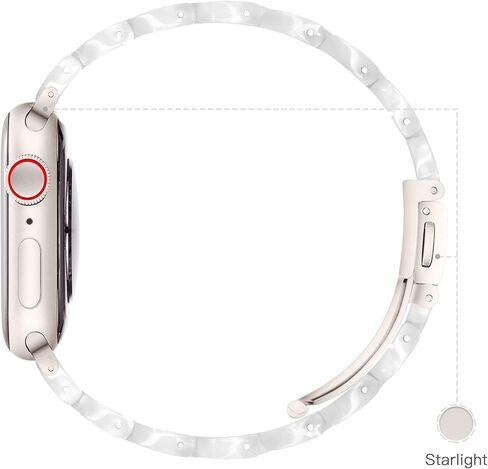 متوافق مع سوار ساعة Apple مقاس 38 ملم 40 ملم 41 ملم من الراتنج خفيف الوزن لساعة iwatch Ultra 2 1 Series 9 Series SE Series 8 7 6 5 4 3 2 1 سوار ساعة Apple للنساء والرجال - زهرة السلحفاة لضوء النجوم in Kuwait