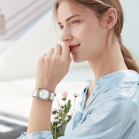 متوافق مع سوار ساعة Apple مقاس 38 ملم 40 ملم 41 ملم من الراتنج خفيف الوزن لساعة iwatch Ultra 2 1 Series 9 Series SE Series 8 7 6 5 4 3 2 1 سوار ساعة Apple للنساء والرجال - زهرة السلحفاة لضوء النجوم in Kuwait