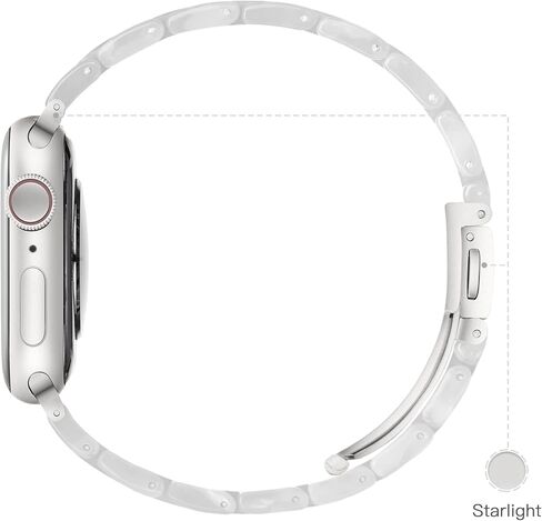 سوار من الراتنج خفيف الوزن لساعة Apple Series 11 10 9 8 7 6 5 4 3 2 1 SE 3 2 Ultra 3 2، حزام بديل قابل للتعديل لأحزمة iWatch 38 مم 40 مم 41 مم 42 مم 44 مم 45 مم 46 مم 49 مم للنساء والرجال in Kuwait