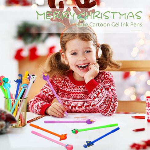 48 قطعة من أقلام الرسوم المتحركة اللطيفة للأطفال، أقلام حبر هلامية سوداء، أقلام رائعة للفتيات، أقلام كتابة مضحكة للمدرسين، لوازم هدايا عيد الفصح، 12 نمطًا (حيوانات لطيفة) in Kuwait
