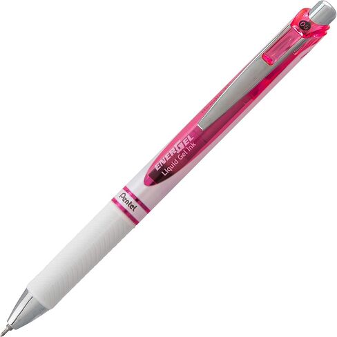 قلم جل سائل Pentel Pink BCA EnerGel Pearl Deluxe RTX، (0.5 مم)، خط رفيع، طرف إبرة (BLN75WBP2PA) in Saudi Arabia