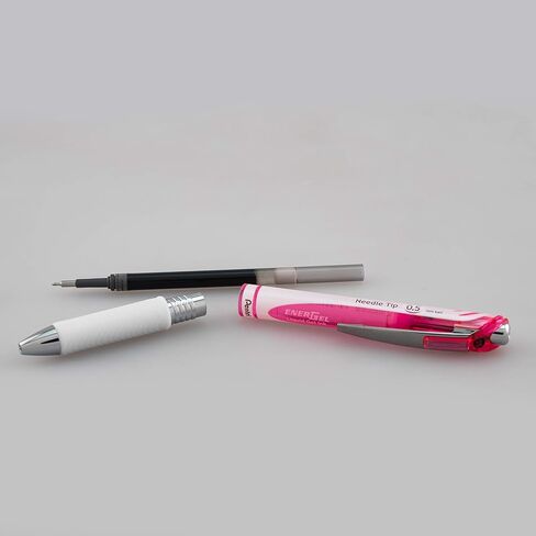 قلم جل سائل Pentel Pink BCA EnerGel Pearl Deluxe RTX، (0.5 مم)، خط رفيع، طرف إبرة (BLN75WBP2PA) in Saudi Arabia