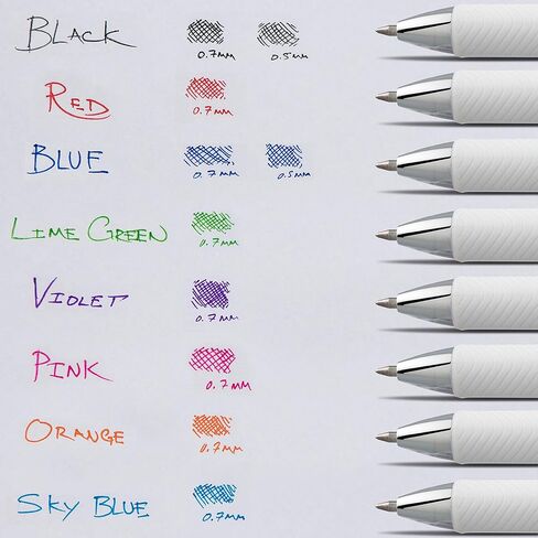 قلم جل سائل Pentel Pink BCA EnerGel Pearl Deluxe RTX، (0.5 مم)، خط رفيع، طرف إبرة (BLN75WBP2PA) in Saudi Arabia