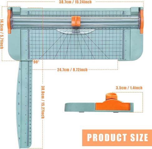قاطعة ورق مقاس A4، أداة تشذيب ورق محمولة مقاس 12 بوصة مع حماية أمنية ومسطرة جانبية، أداة قص حواف الورق لورق الحرف اليدوية، ورق A4 A5، الصور، الملصقات والبطاقات in Kuwait
