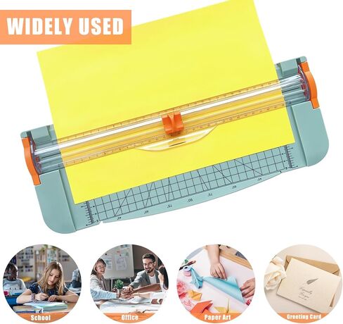 قاطعة ورق مقاس A4، أداة تشذيب ورق محمولة مقاس 12 بوصة مع حماية أمنية ومسطرة جانبية، أداة قص حواف الورق لورق الحرف اليدوية، ورق A4 A5، الصور، الملصقات والبطاقات in Kuwait