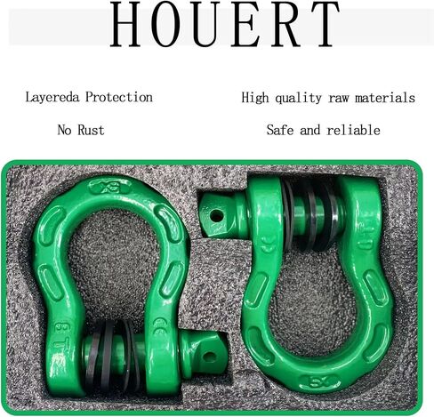Heavy Duty D-Ring Shackle, 68,000 lbs Break Strength, Stronger Than 3/4" D Rings, Tow Shackle with 7/8" Screw Pin & Washers for Off-Road Towing Jeep Vehicle Recovery, Grey, 2 Pack in Kuwait