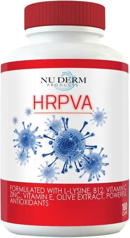 HRPVA Cold Sore Clear Skin Immune Support Supplements Vitamins Canker Sore Treatment L-lysine Olive Leaf, Pancreatin, B12 Vitamin C, B-Complex, Prunella Vulgaris, Vitamin E, ECHI in Saudi Arabia