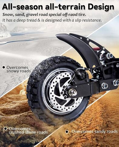 10x3 255x80 80/65-6 Off-road Vacuum Tire Rubber Outer Tire Replacement for Varla Eagle One/Nanrobot D4 D6 Apollo Pro/Kugoo M4 Pro Electric Scooter, Thickened Anti-explosion Tyre in Saudi Arabia