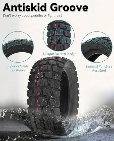10x3 255x80 80/65-6 Off-road Vacuum Tire Rubber Outer Tire Replacement for Varla Eagle One/Nanrobot D4 D6 Apollo Pro/Kugoo M4 Pro Electric Scooter, Thickened Anti-explosion Tyre in Saudi Arabia