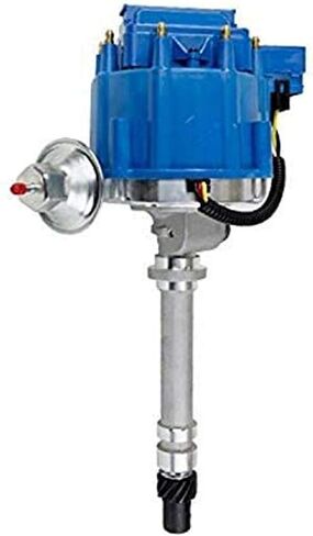 A-Team Performance - Complete HEI Distributor 65K Coil 7500 RPM - Compatible with Chevrolet GM GMC Small Block Big Block SBC BBC Chevy Corvette Tach Drive 1962-1974 One-Wire Installation Blue Cap in Saudi Arabia