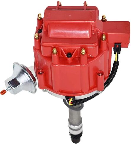 A-Team Performance - Complete HEI Distributor 65K Coil 7500 RPM - Compatible with Chevrolet GM GMC Small Block Big Block SBC BBC Chevy Corvette Tach Drive 1962-1974 One-Wire Installation Blue Cap in Saudi Arabia