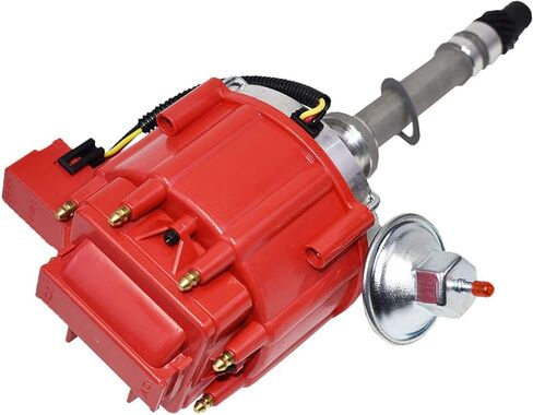 A-Team Performance - Complete HEI Distributor 65K Coil 7500 RPM - Compatible with Chevrolet GM GMC Small Block Big Block SBC BBC Chevy Corvette Tach Drive 1962-1974 One-Wire Installation Blue Cap in Saudi Arabia