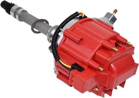 A-Team Performance - Complete HEI Distributor 65K Coil 7500 RPM - Compatible with Chevrolet GM GMC Small Block Big Block SBC BBC Chevy Corvette Tach Drive 1962-1974 One-Wire Installation Blue Cap in Saudi Arabia