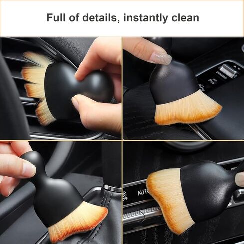 فرشاة تنظيف داخلية للسيارة، أداة تنظيف فائقة النعومة، فرشاة سميكة لتفصيل غبار السيارة من أجل فتحات تكييف الهواء للوحة قيادة السيارة موستانج، ملحقات السيارة in Kuwait