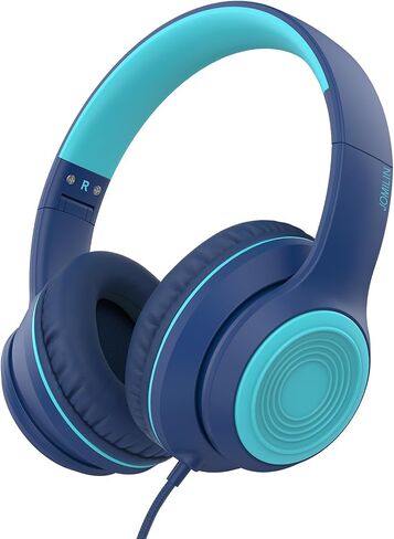 JOMILIN A8 Over-Ear Headphones with Microphone, Lightweight Folding Stereo Bass Headset with 1.5M No-Tangle Cord, Portable Wired Headphones for Smartphone Tablet Computer MP3 / 4 (Black) in Kuwait
