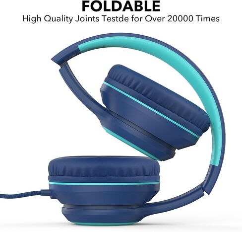 JOMILIN A8 Over-Ear Headphones with Microphone, Lightweight Folding Stereo Bass Headset with 1.5M No-Tangle Cord, Portable Wired Headphones for Smartphone Tablet Computer MP3 / 4 (Black) in Kuwait
