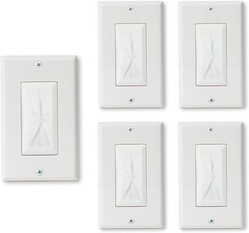 Buyer's Point Wall Plate Cable Pass Through, Single Gang Decorator Wall Plate Cover, Flexible Rubber Wall Grommets Insert for Low Voltage Cables, Wall Mount TV, Home Theater System, White (5 Pack) in Saudi Arabia