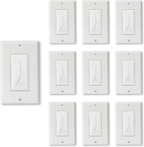 Buyer's Point Wall Plate Cable Pass Through, Single Gang Decorator Wall Plate Cover, Flexible Rubber Wall Grommets Insert for Low Voltage Cables, Wall Mount TV, Home Theater System, White (5 Pack) in Saudi Arabia