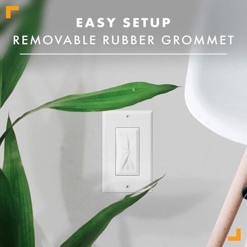 يمر كابل لوحة الحائط من المشتري، غطاء لوحة حائط مزخرف بعصابة واحدة، حلقات حائط مطاطية مرنة للكابلات ذات الجهد المنخفض، تلفزيون مثبت على الحائط، نظام المسرح المنزلي، أبيض (5 عبوات) in Kuwait