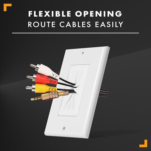 يمر كابل لوحة الحائط من المشتري، غطاء لوحة حائط مزخرف بعصابة واحدة، حلقات حائط مطاطية مرنة للكابلات ذات الجهد المنخفض، تلفزيون مثبت على الحائط، نظام المسرح المنزلي، أبيض (5 عبوات) in Kuwait