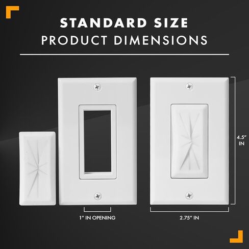 Buyer's Point Wall Plate Cable Pass Through, Single Gang Decorator Wall Plate Cover, Flexible Rubber Wall Grommets Insert for Low Voltage Cables, Wall Mount TV, Home Theater System, White (5 Pack) in Saudi Arabia