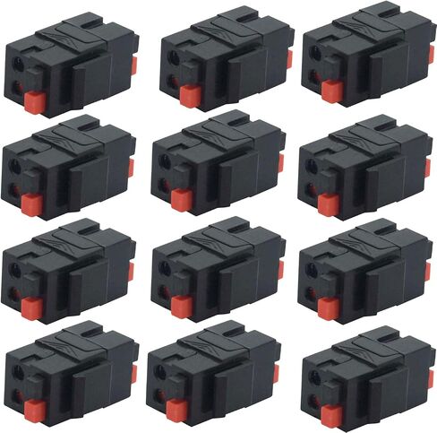 diyTech Speaker Keystone Jack – Spring Loaded Speaker Jack for Keystone Wall Plate, Female to Female, for Home Theater Wall Plates - Black (5-Pack) in Kuwait
