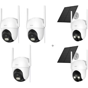 ARENTI Ultimate Security Bundle: 3×Wired 2K PTZ + 2×Solar Wireless Cameras – 360° Live Feed, 5GHz WiFi, IP65 Weatherproof
