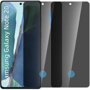(2 Pack Privacy Screen Protector For Samsung Galaxy Note 20 6.7 Inch (Support Fingerprint unlock) Anti-Spy Black 9H Anti-spy Full Edge Coverage Tempered Glass Film black