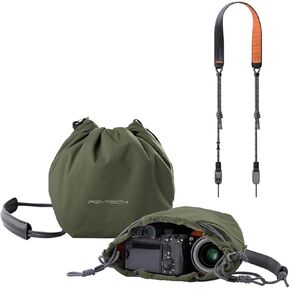 PGYTECH Camera Strap Air+OneGo Drawstring Camera Bag, Soft Cute Camera Pouch Handbag compatible with Mirrorless Cameras/Nikon/Canon/Sony/Fuji Camera Case